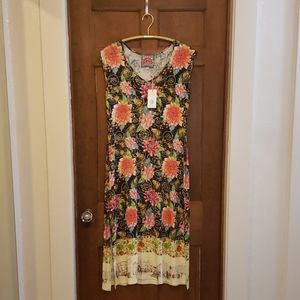 NWT Johnny Was Uptown High Slit Knit Dress, Midi,